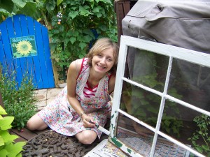 Me! Recycling an old window!